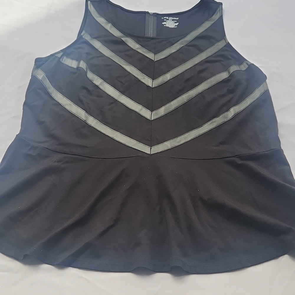 Lane Bryant Black Tank Top with Chevron Accents - Picture 3 of 6